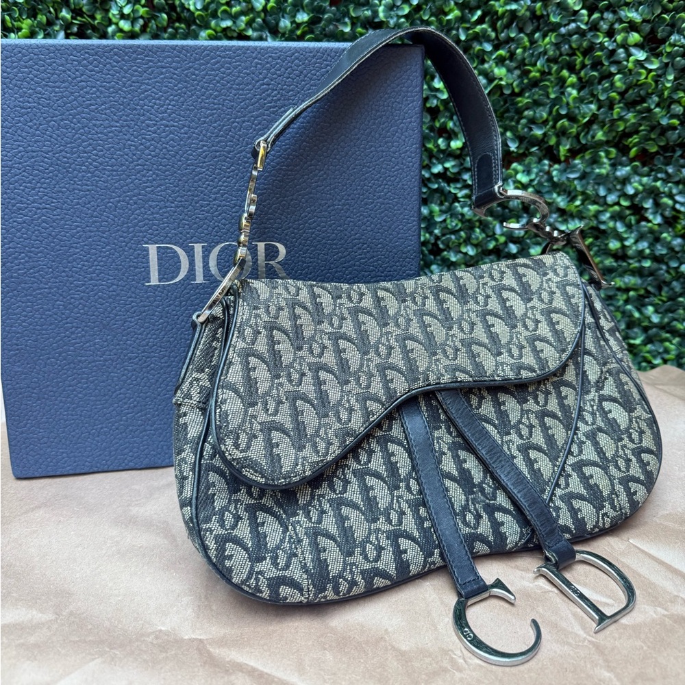 Dior Saddle bag, black Interior with Logo Charm
